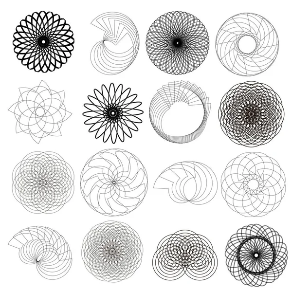 パターンを設定する 16種類のパターン ベクターイラスト — ストックベクタ