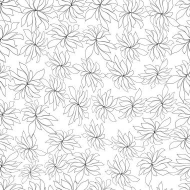 Tel çerçeve çiçek ile sorunsuz doku. Siyah ve beyaz doku. Vektör çizim.