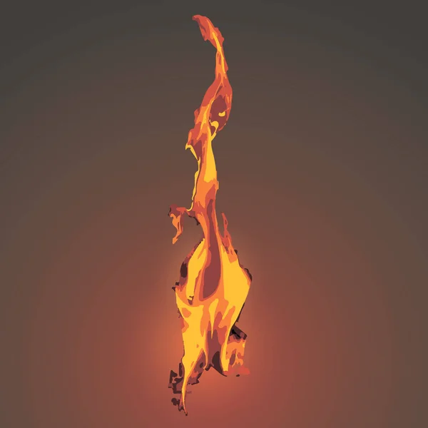 Eldslåga Vektorillustration Realistisk Eld — Stock vektor