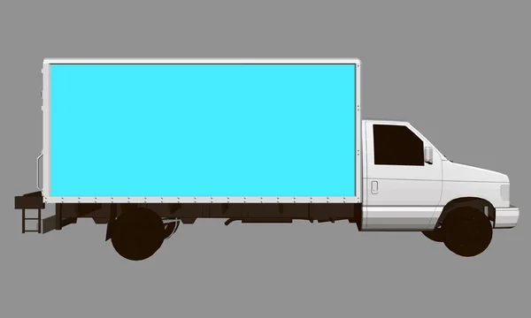 Veelhoekige Vrachtwagen Zijaanzicht Vector Illustratie — Stockvector