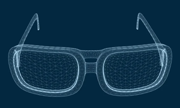 Sonnenbrille Drahtgestell Auf Dunkelblauem Hintergrund Vektorillustration — Stockvektor