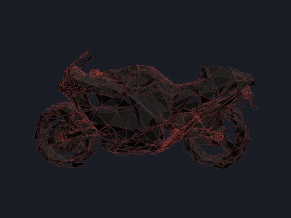 Polygonální Motocyklu Hroutící Motocyklu Trojúhelníků Vektorové Ilustrace — Stockový vektor