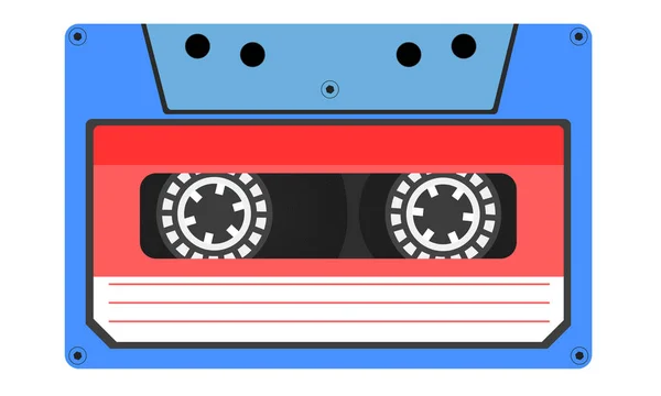 Kassette Für Tonband Retro Kassette Auf Weißem Hintergrund Vektorillustration — Stockvektor