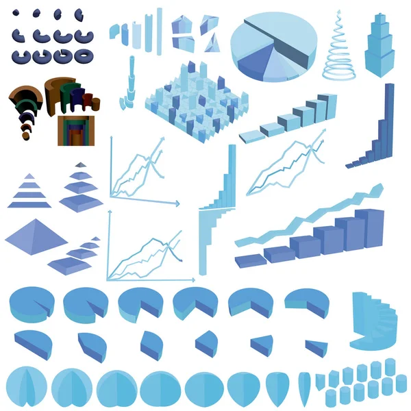 Großes Set Mit Infografiken Verschiedene Geometrische Formen Mit Infografiken Vektorillustration — Stockvektor