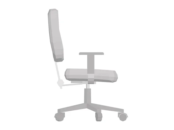 Chaise Bureau Chaise Bureau Polygonale Gris Vue Latérale Illustration Vectorielle — Image vectorielle