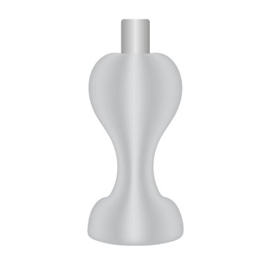 Parfüm ya da diğer sıvılar için şişe. Dekoratif şişe izole edildi. Üç boyutlu. Vektör illüstrasyonu.