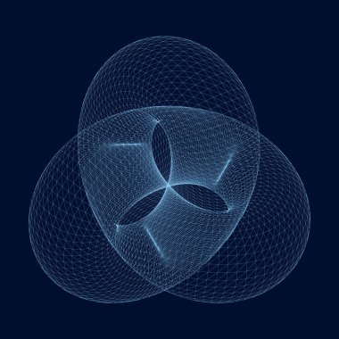 Çokgen telli Torus düğümü. Üç boyutlu. Vektör illüstrasyonu.