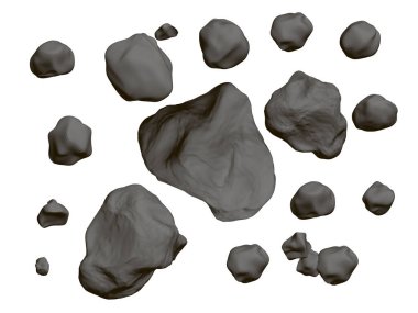 Taşlarla ayarlayın. Birçok düzensiz detaylı taşları. 3D. vektör çizim.