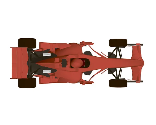 赛车场红色跑车与司机 顶部视图 详细现实的赛车在白色背景上 矢量说明 — 图库矢量图片