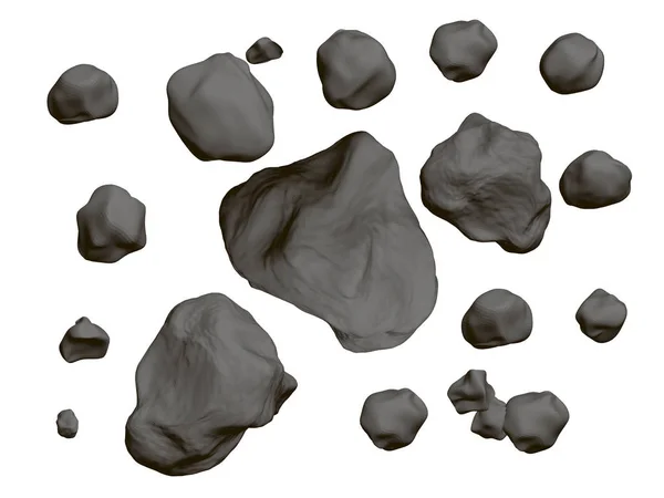 Sada Kameny Mnoho Nerovnoměrné Detailní Kameny Vektorové Ilustrace — Stockový vektor