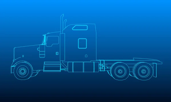 Achtergrond met de omtrek van de truck zonder een aanhangwagen. Vectorillustratie — Stockvector