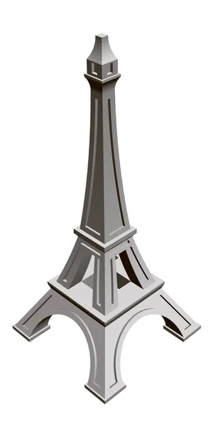 Mini Torre Eiffel. Vista isométrica. Torre Eiffel isolada sobre fundo branco. 3D. Ilustração vetorial — Vetor de Stock