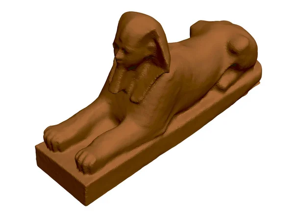Сфинкс Хатшепсут. Многоугольная статуя Сфинкса. 3D. Изометрический вид — стоковый вектор