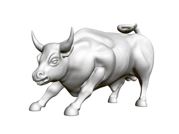 Illustrazione vettoriale di un toro in corsa. 3D. Statuetta poligonale di un toro in corsa. Illustrazione vettoriale — Vettoriale Stock