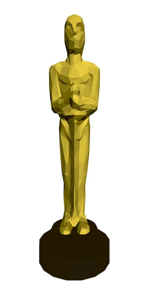 Çokgen heykelcik Oscar. 3d. Ön görünüm. Vektör çizimi — Stok Vektör