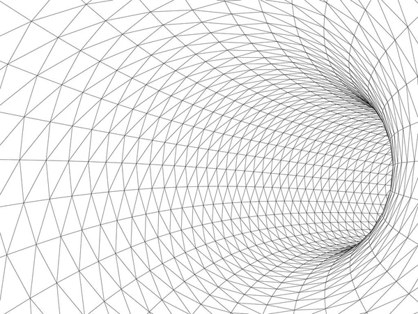 是个弹孔 矢量抽象数字背景。 3D隧道网 Wireframe 3d地面隧道。 网格纹理 — 图库矢量图片