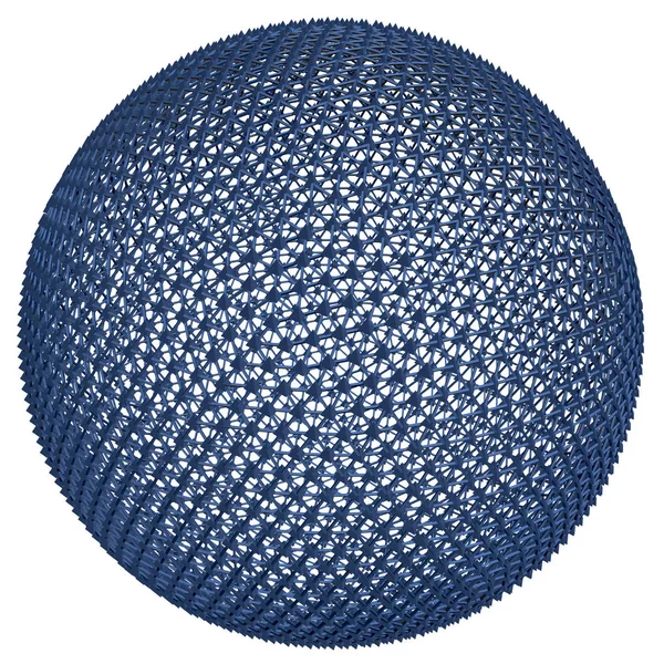 Esfera azul formada por polígonos. 3D. Ilustración vectorial . — Vector de stock