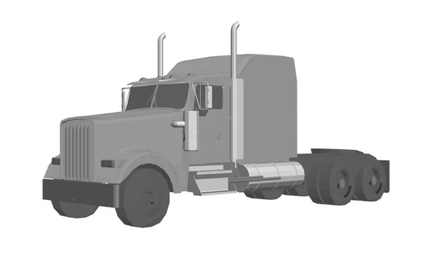 Lastbil utan släp. 3D. transportföretagets logo typ. Vektor illustration — Stock vektor