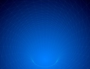 Poligonal tünel iner. Mavi çizgilerden oluşan tünelin tel kafesi. Vektör çizimi