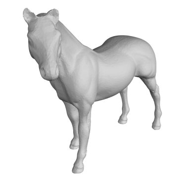 Çokgen gerçekçi at. Ayrıntılı gri at. Üç boyutlu. Vektör illüstrasyonu