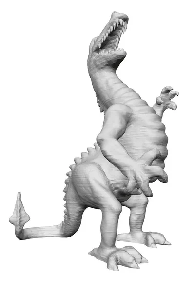 Dinossauro poligonal zangado. Dinossauro isolado em fundo branco. 3D. Ilustração vetorial — Vetor de Stock