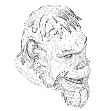 Bir Neandertal 'in eş başkanı. Tarih öncesi bir adamın kongre başkanı. Isome Manzarası. Vektör illüstrasyonu