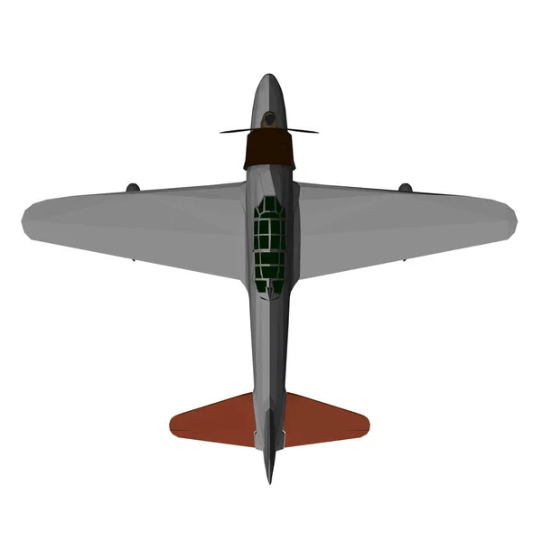 Basse poly vieil avion pour l'atterrissage et le décollage de l'eau. Vue d'en haut. 3D. Illustration vectorielle — Image vectorielle