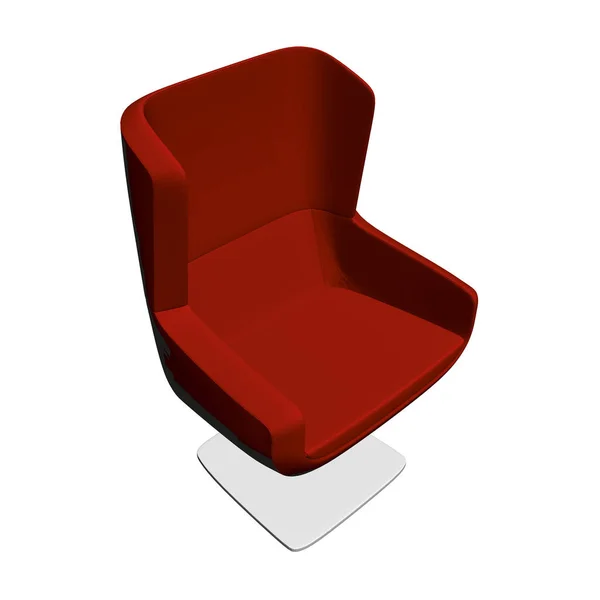 Červená pohodlná židle. Izometrický pohled. 3D. Vektor — Stockový vektor