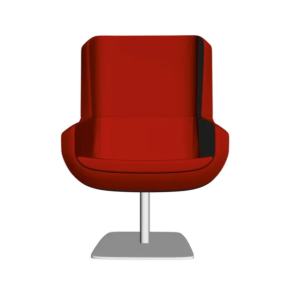 Cadeira confortável vermelha. Vista frontal. 3D. Vetor — Vetor de Stock