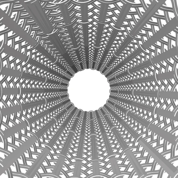 Dekoratív alagút fehér körrel a végén. 3D-ben. Vektorillusztráció — Stock Vector