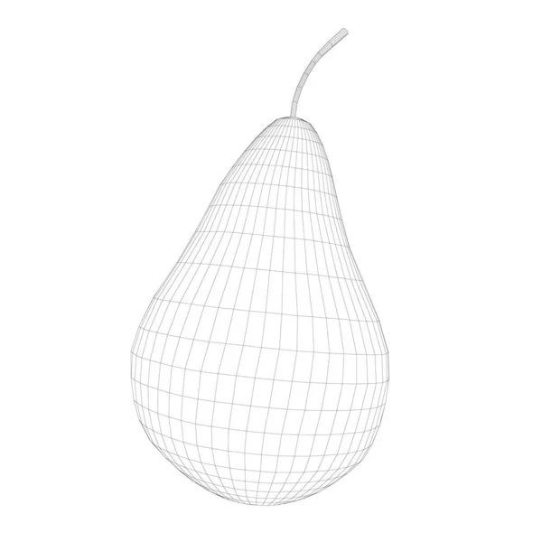 Alambre de pera aislado sobre fondo blanco. 3D. Ilustración vectorial — Archivo Imágenes Vectoriales