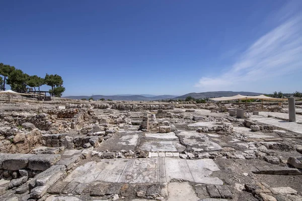 Ruiner och mosaiker i en forntida stad Zippori, nationalpark, Israel. — Stockfoto