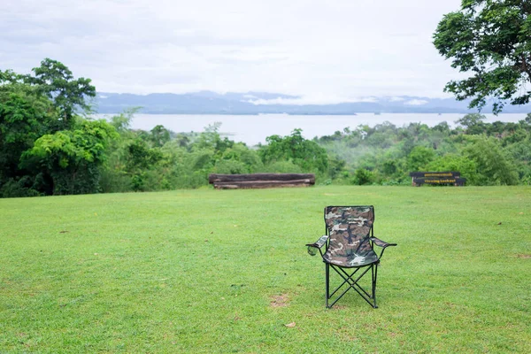 two empty  folding chairs for Outdoor Camping