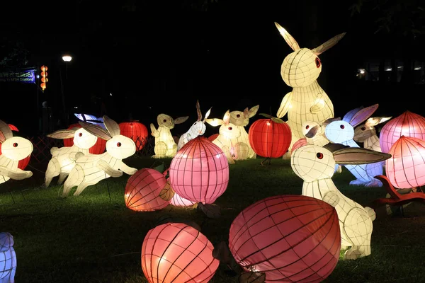 Hong Kong China Oct 2017 Chinese Lanterns Light Celebrate Mid — Stock Photo, Image