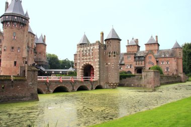 Kale de Haar ve hendek, Hollanda landmark Ortaçağ Kalesi