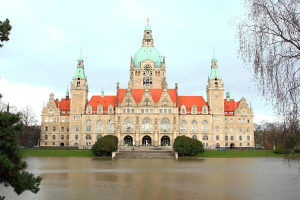 Hannover Rathaus Und Fluss Hannover Deutschland — Stockfoto