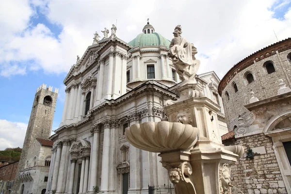 Gamla Och Nya Katedralen Brescia Unescos Världsarv Italien — Stockfoto