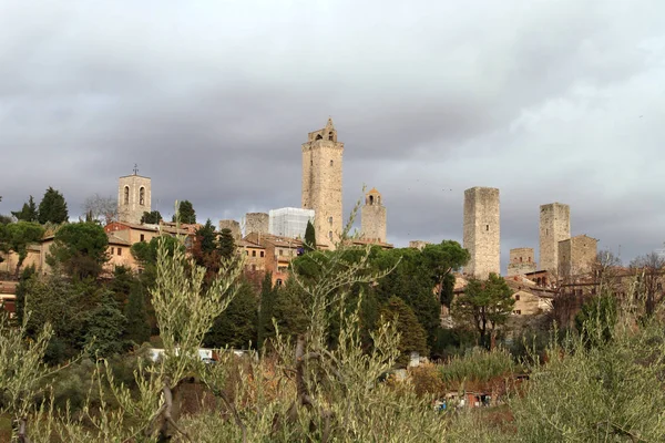 Historiska Slottet San Gimignano Unescos Världsarv Italien — Stockfoto