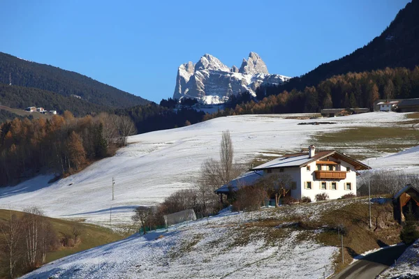 Alpejskie Krajobrazy Dolomity Zimie Włochy — Zdjęcie stockowe