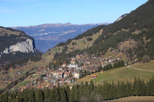 Alpina Byn Vid Foten Jungfrau Schweiz — Stockfoto