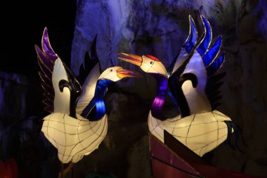 Hong Kong-3 Mart 2018: Çin fenerleri Mart 'ta ışık kadar 3, 2018 Tung Chung, Hong Kong.