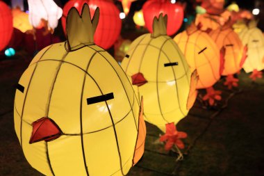 Hong Kong-3 Mart 2018: Çin fenerleri Mart 'ta ışık kadar 3, 2018 Tung Chung, Hong Kong.