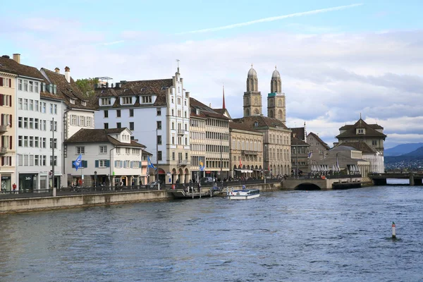 Stadsgezicht Rivier Zurich Zwitserland — Stockfoto