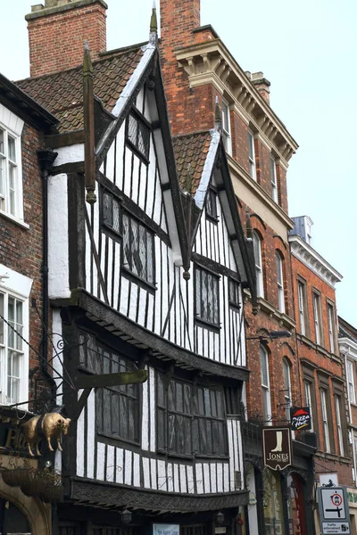 York Egyesült Királyság 2018 Március Középkori Házak York Történelmi Központjában — Stock Fotó
