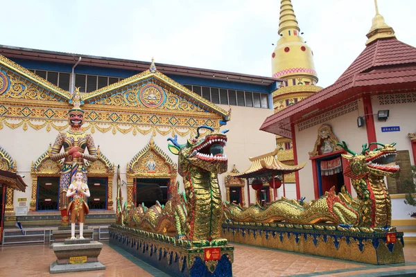 Penang Malajsie Září 2016 Wat Chaiya Mangkalaramský Chrám Penangu Malajsie — Stock fotografie