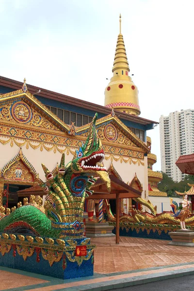 Wat Veronika Mangkalaram Mezník Thajského Chrámu Georgetown Penang Malajsie — Stock fotografie