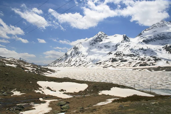 Paisaje Alpino Del Paso Bernina Poschiavo Suiza —  Fotos de Stock