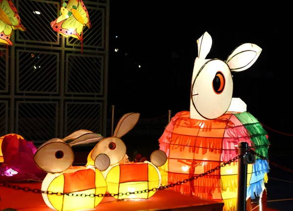 Hong Kong China Oct 2017 Chinese Lanterns Light Celebrate Mid — Stock Photo, Image