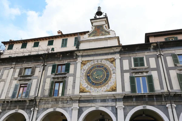 Histórico Reloj Astronómico Antiguo Ayuntamiento Brescia Centro Del Patrimonio Mundial — Foto de Stock