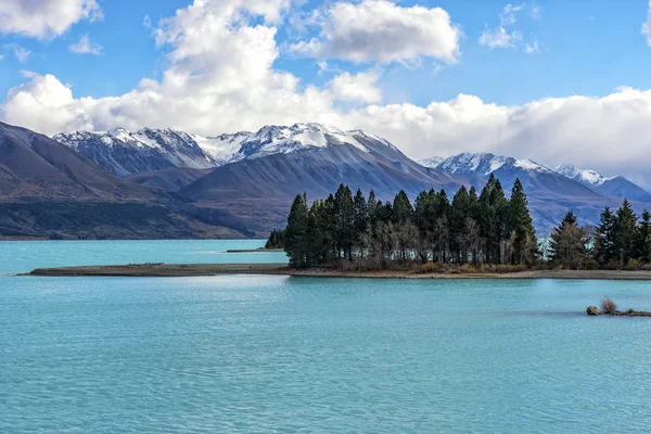 Mount Cook Met Lake Pukaki Herfst Van Zuid Eiland Nieuw — Stockfoto